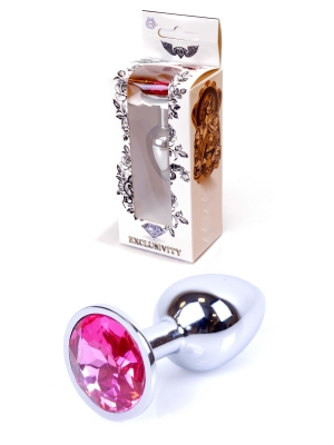 Jewellery Silver Butt Plug - Pink