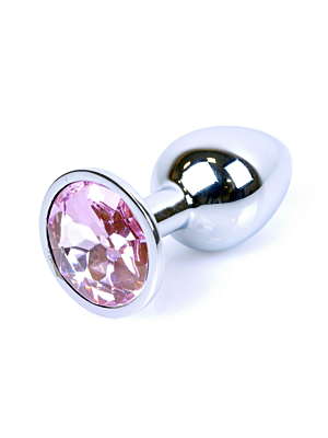 Silver Butt Plug 7 cm - Πρωκτική Σφήνα με Rose Κόσμημα - Ανοξείδωτο Ατσάλι