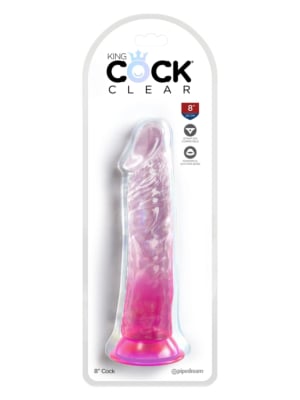 King Cock transparent dildo 8'' Pink