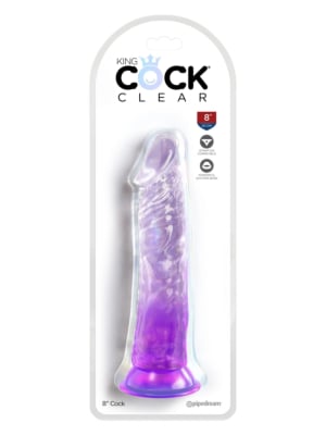 King Cock transparent dildo 8'' Purple