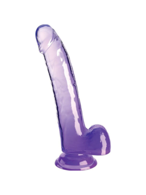 King Cock Clear 9" with Balls - Purple