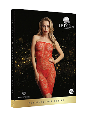 LE DÉSIR Star Rhinestone Dress - One Size Red