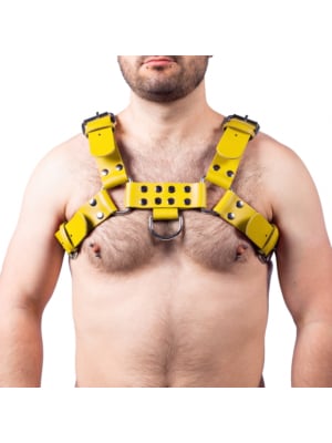 Leather Harness Buckle Yellow - Taille