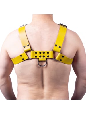 Leather Harness Buckle Yellow - Taille