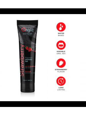 Τζελ Λίπανσης - Βρώσιμο Λιπαντικό Νερού Lube Tube Personal Lubricant Strawberry 100ml - Orgie