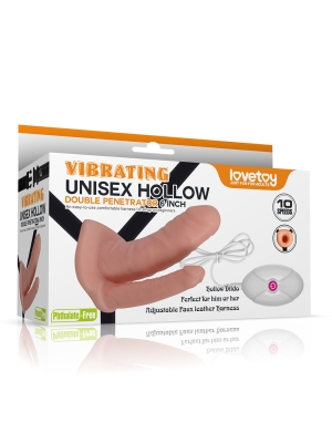 Vibrating Unisex Hollow Strap On