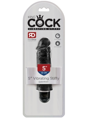 Σκληρός Ρεαλιστικός Δονητής King Cock Vibrating Stiffy Black 13cm