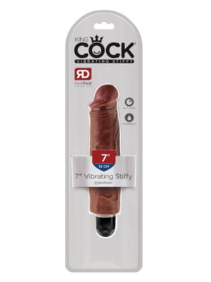 King Cock Vibrating Stiffy 7 Inch - Brown