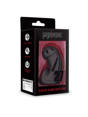 ManCage Model 27 - Ultra Soft Silicone Chastity Cage - Black