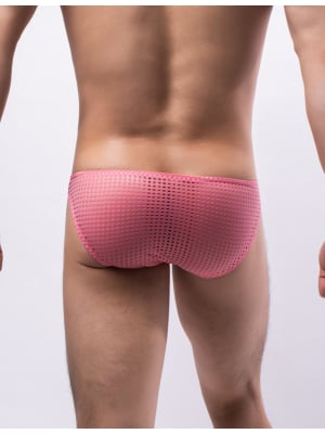 Pink Breathable Mesh Sexy Men's Brief