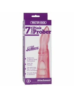 Ομοίωμα Για Στραπόν - Doc Johnson Vac-U-Lock Crystal Jellies Pink Prober 7"