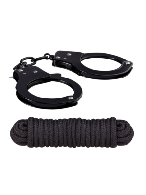 Nanma Metal Sex Extra Cuffs And Love Rope Black OS