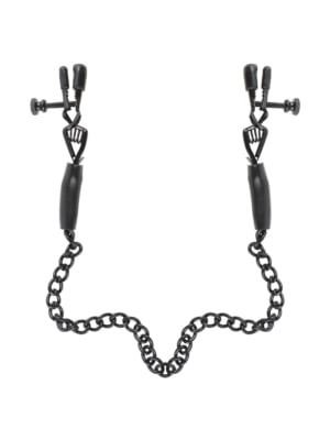 Fetish Fantasy Adjustable Nipple Chain Clamps Black OS