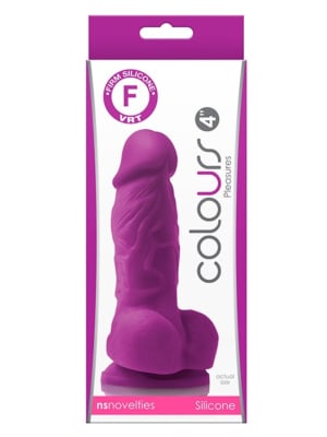 Ρεαλιστικό Ομοίωμα Πέους Colours Pleasures Dildo με Όρχεις 10 cm (Μωβ) - NS Novelties