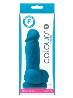 Ρεαλιστικό Ομοίωμα Πέους Colours Pleasures Dildo με Όρχεις 10 cm (Μπλε) - NS Novelties