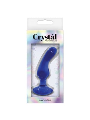 CRYSTAL ANGLED GLASS PLUG BLUE