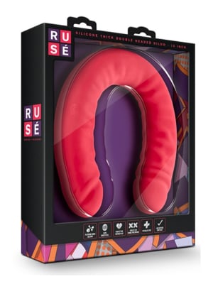 RUSE SILICONE DOUBLE HEADED DILDO RED