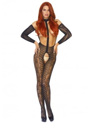 Reversible lace bodystocking