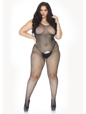 Crystalized net bodystocking +