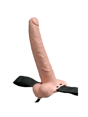 Fetish Fantasy 9" Hollow Rechargeable Strap-on with Balls