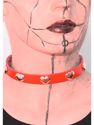 Red Choker With hearts