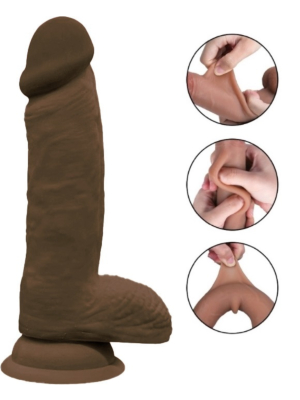 Enzo Sliding Bendable Dildo TPE Double Layer Passion Labs Skin