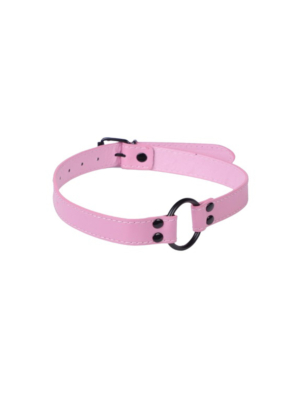 Open mouth gag with metallic ring, pink
