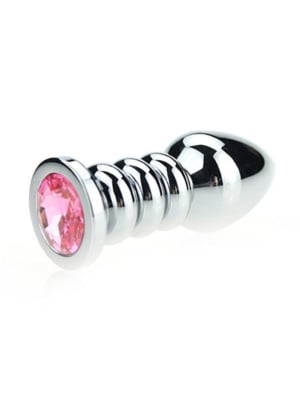  Ribbed Buttplug Pink