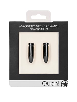 Magnetic Nipple Clamps - Diamond Bullet - Black