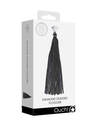 Diamond Studded Whip  - Black