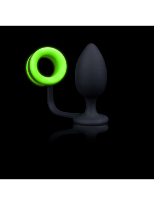 Ouch! Butt Plug with Cock Ring - Glow in the Dark