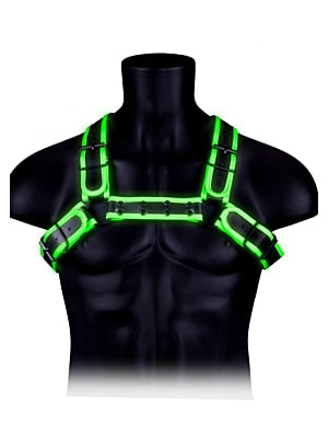 Ouch! Buckle Bulldog Harness - Glow in the Dark