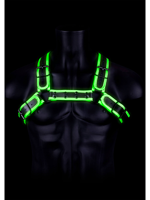 Ouch! Buckle Bulldog Harness - Glow in the Dark