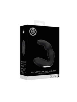 Bent Vibrating Prostate Massager with Remote Control - Black