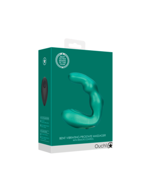 Bent Vibrating Prostate Massager with Remote Control - Metallic Green