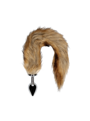 Fox Tail with Metal Butt Plug - Brown