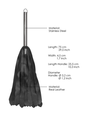 Metal Steel Handle 'D Calf Softy 36 Tails - Black