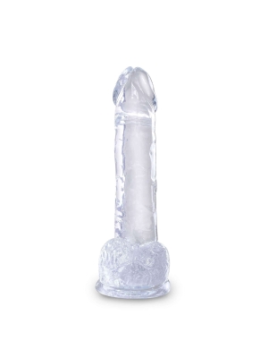 King Cock 7" Clear Cock with suction cup and Balls