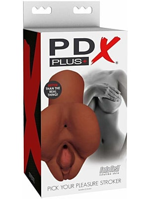 Pipedream Pdx Plus Perfect Pussy Double Stroker Brown