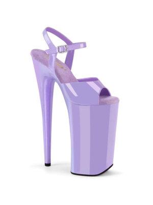 Pleaser sexy high heels platform ankle boot lavender patent