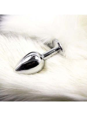 Long Fox Tail Anal Plug (white)