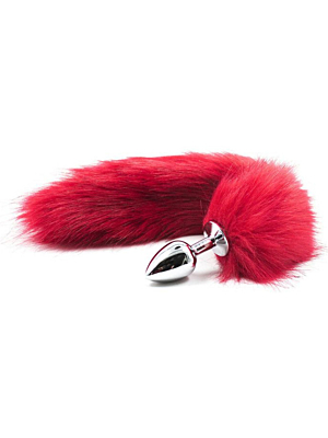 Πρωκτική σφήνα-Long Fox Tail Anal Plug (red)