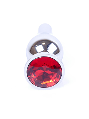 Plug-Jewellery Silver BUTT PLUG- Red