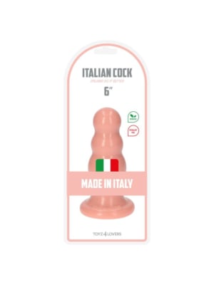 Πρωκτική Σφήνα Italian Cock Butt Plug με Βάση Βεντούζας 16,5 cm (Flesh) - Toyz4lovers