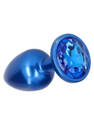Πρωκτική Σφήνα Butt Plug Plug Blue Teardrop με Διαμάντι - Toyz4lovers