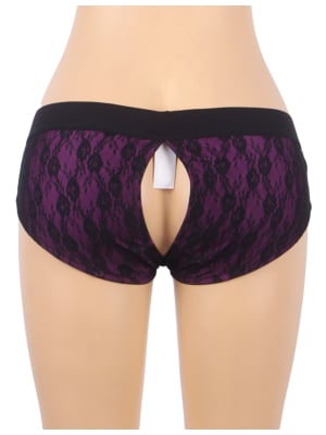 Purple Strap-on Harness Wearable Panty