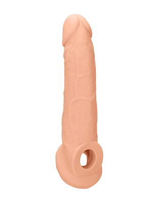 Real Rock - Penis Sleeve with Rings Flesh - 9"/ 23 cm