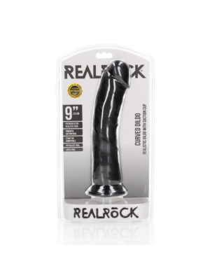 RealRock Curved Realistic Dildo with Suction Cup Black