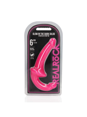 Strapless Strap-On - Glow in the Dark Pink -13,5 cm