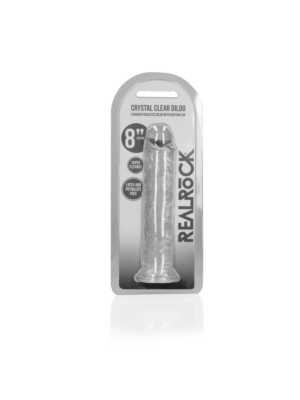 Straight Realistic Dildo with Suction Cup 8'' Clear